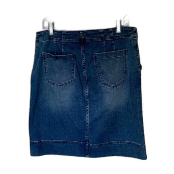 Talbots Blue Denim Mini Jean Skirt with Button and Zip Closure Size 8 - Picture 2 of 8